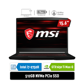 MSI GF63 9SCSR - 882ID | i7-9750H | GTX1650Ti 4GB | BLACK