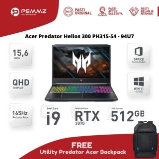 Acer Predator Helios 300 PH315-54 94U7 | i9-11900H | RTX3070 | 165Hz