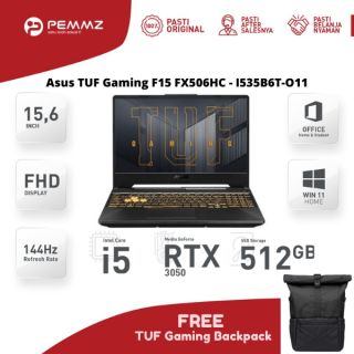 ASUS TUF Gaming F15 FX506HC - I535B6T-O11 | I5-11400H | RTX3050 | 144hz | GRAPHITE BLACK