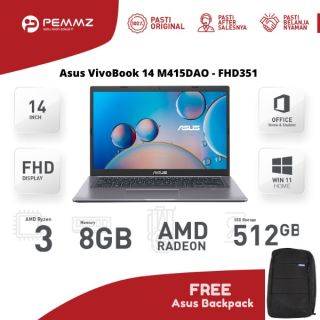 Asus VivoBook 14 M415DAO - FHD351 | R3-3250U | SSD 512GB | Slate Grey