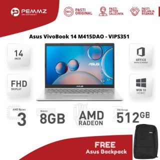 Asus VIVOBOOK 14 M415DAO - VIPS351 | R3-3250U | SSD 512GB | TRANSPARENT SILVER