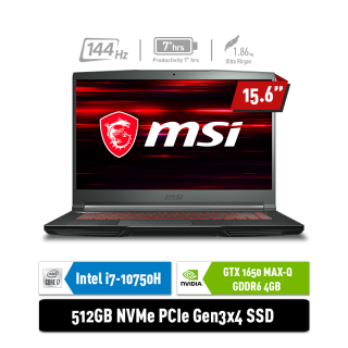 MSI GF63 10SC - 261ID | i7-10750H | GTX1650 MAX-Q 4GB | 144Hz