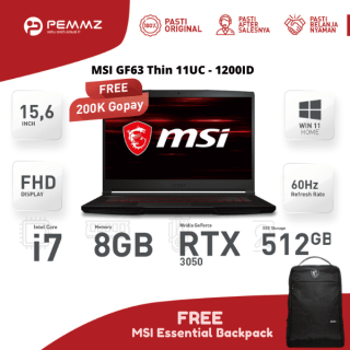 MSI GF63 Thin 11UC - 1200ID | i7-11800H | RTX3050 4GB | 144Hz