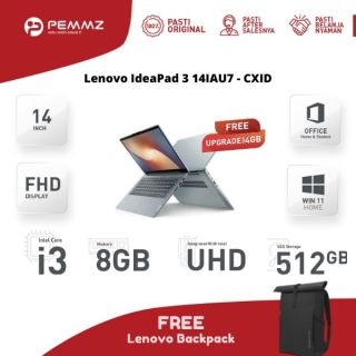 Lenovo Ideapad 3 14IAU7 - CXID |  i3-1215U | SSD 512GB | Misty Blue