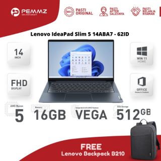 Lenovo IdeaPad Slim 5 14ABA7 - 62ID | R5-5625U | SSD 512GB | Storm Grey