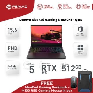 LENOVO IdeaPad Gaming 3 15ACH6 - QEID | R5-5600H | SSD 512GB | RTX3050 | SHADOW BLACK