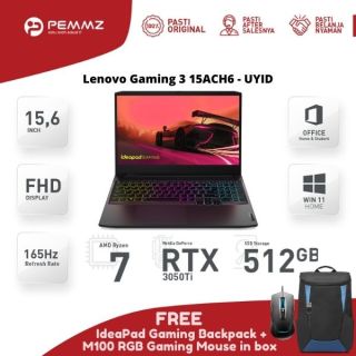 LENOVO Gaming 3 15ACH6 - UYID | R7-5800U | SSD 512GB | RTX3050 | SHADOW BLACK