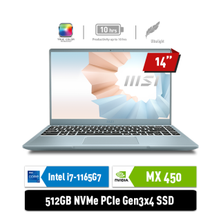 MSI Modern 14 B11SB - 416ID | i7-1165G7 | 8GB | MX450 2GB | BLUE STONE