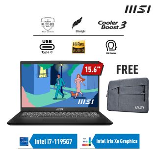 MSI Modern 15 B11M - 012ID | i7-1195G7 | SSD 512GB | IRIS XE | Classic Black
