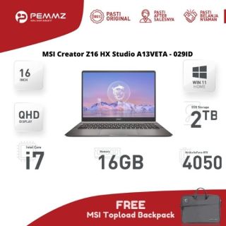 MSI Creator Z16 HX Studio A13VETA - 029ID | i7-13700HX | 2TB SSD | RTX 4050 | 16GB | 120HZ