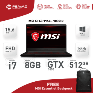MSI GF63 11UC - 205ID | 15.6" | i5-11400H | RTX3050 4GB | SSD 512GB