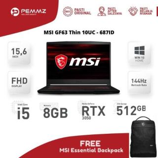 MSI GF63 10UC - 687ID | i5-10500H | RTX3050-4GB | SSD 512GB | 144Hz