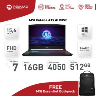 MSI Katana A15 AI B8VE - 412ID | AMD Ryzen 7 8845HS | RTX 4050 | SSD 512GB
