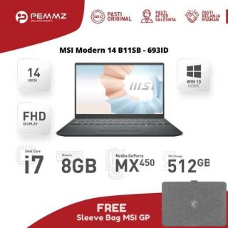 MSI Modern 14 B11SB - 693ID | i7-1195G7 | 8GB | MX450 2GB | CARBON GREY
