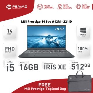 MSI Prestige 14 Evo A12M - 221ID | i5-1240P | SSD 512GB | IRIS XE | Grey
