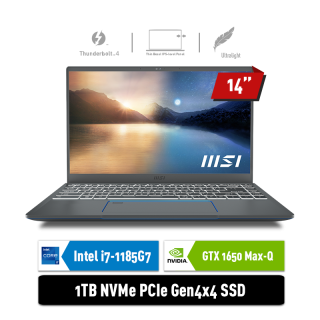 MSI Prestige 14 A11SCX - 231ID | i7-1185G7 | GTX1650 MaxQ 4GB | GREY