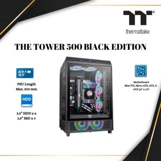 Thermaltake THE TOWER 500 MID TOWER Chassis | BLACK  | Computer CASE   | CA-1X1-00M1WN-00