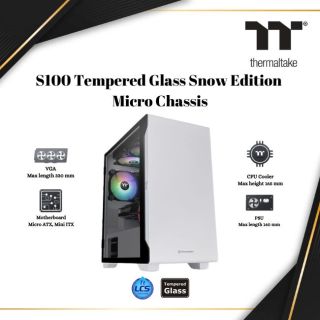 Thermaltake S100 Tempered Glass Micro Chassis | SNOW | CA-1Q9-00S6WN-00