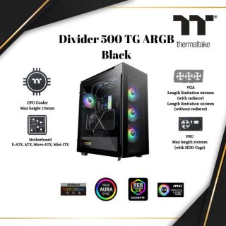 THERMALTAKE Divider 500 TG ARGB Mid Tower Chassis | CA-1T4-00M1WN-01