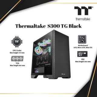 THERMALTAKE S300 Tempered Glass | BLACK | CA-1P5-00M1WN-00
