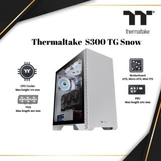 THERMALTAKE S300 Tempered Glass | SNOW | CA-1P5-00M6WN-00