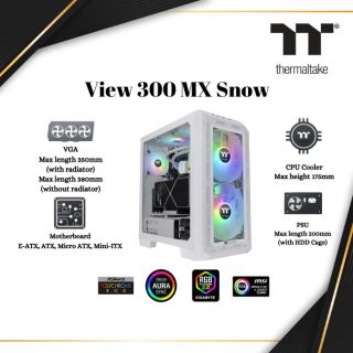 Thermaltake View 300 MX Mid Tower Chassis | SNOW | Computer CASE   |CA-1P6-00M6WN-00