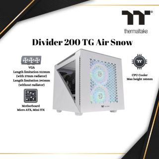 THERMALTAKE  Divider 200 TG Air Snow Micro Chassis | CA-1V1-00S6WN-01