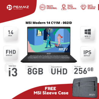MSI Modern 14 C11M - 002ID | i3-1115G4 | UHD Graphics | CORE BLACK